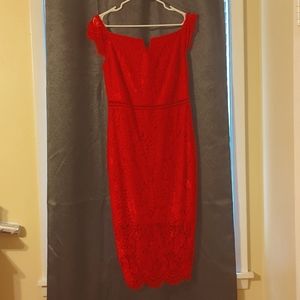 Red lace dress